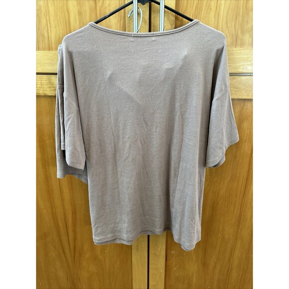 Kikiberry Lounge Sleep Set L Chocolate Brown Top Shorts Stretch Drawstring - Picture 9 of 14